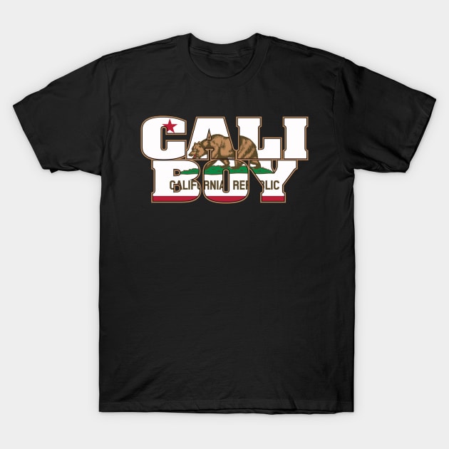 Cali Boy (Bear Flag Design) T-Shirt by CaliKringle